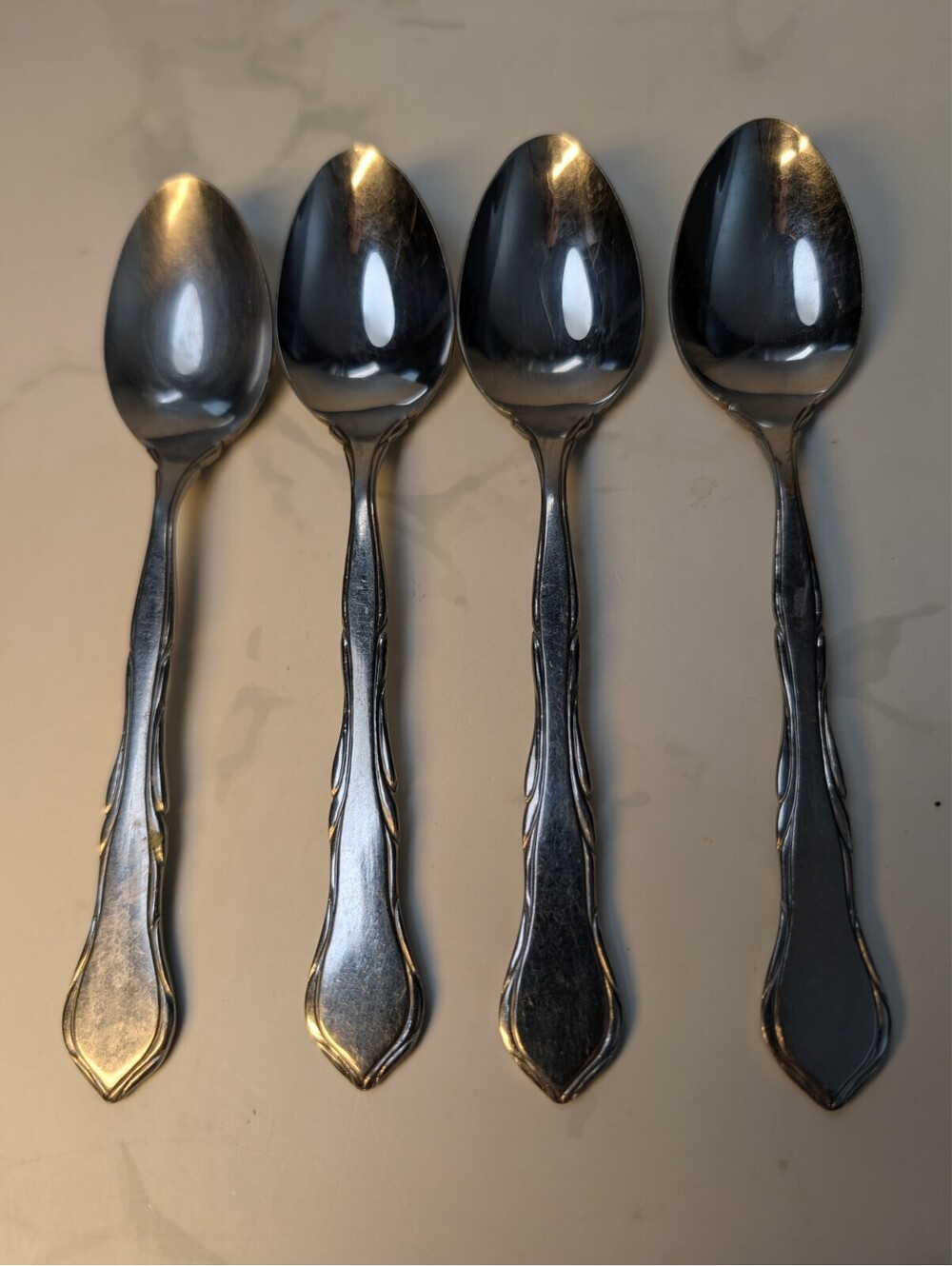 Reed & Barton Pompeii Stainless Steel Teaspoons Set of 4 Replacement Flatware